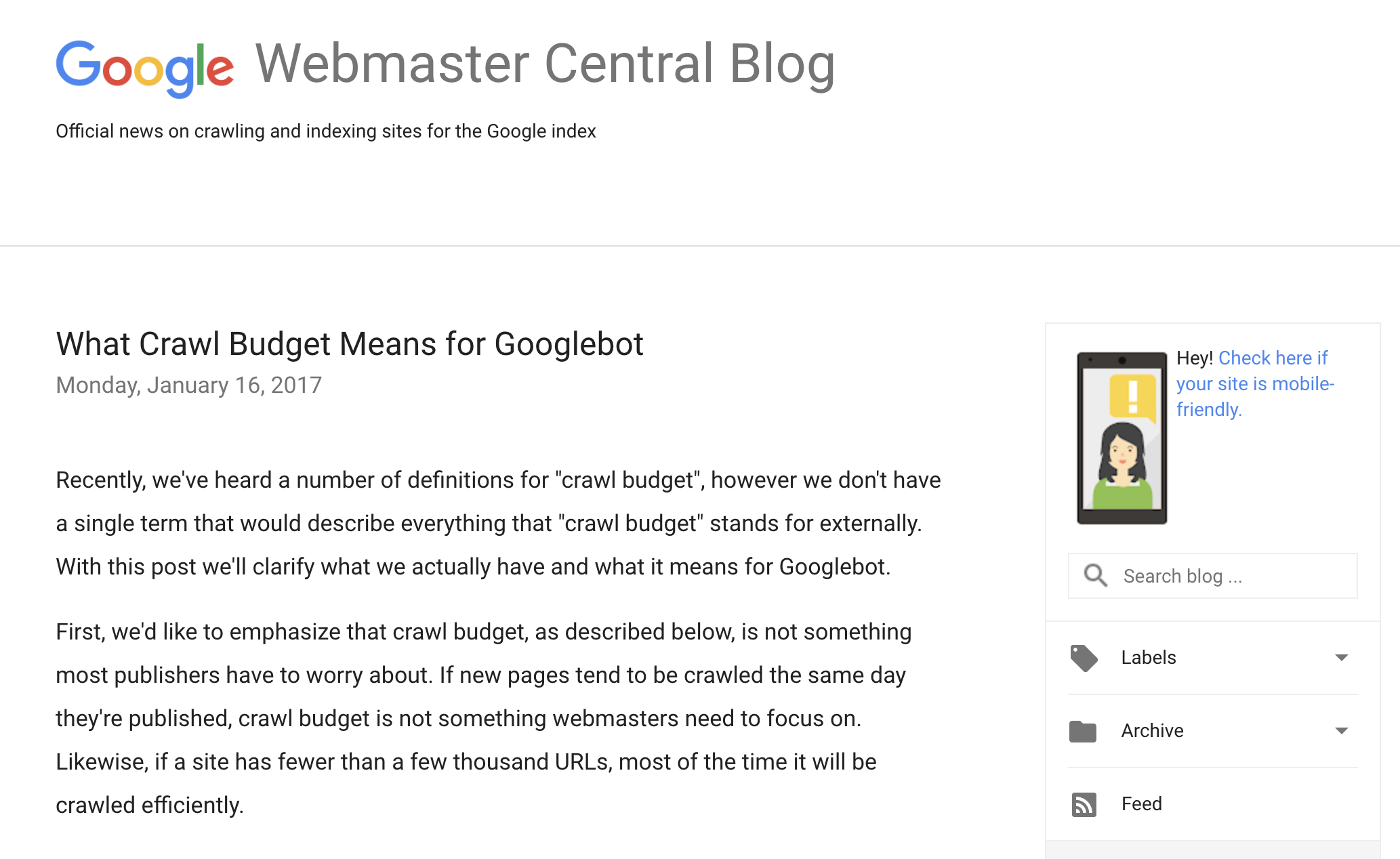 SEO - Crawl budget