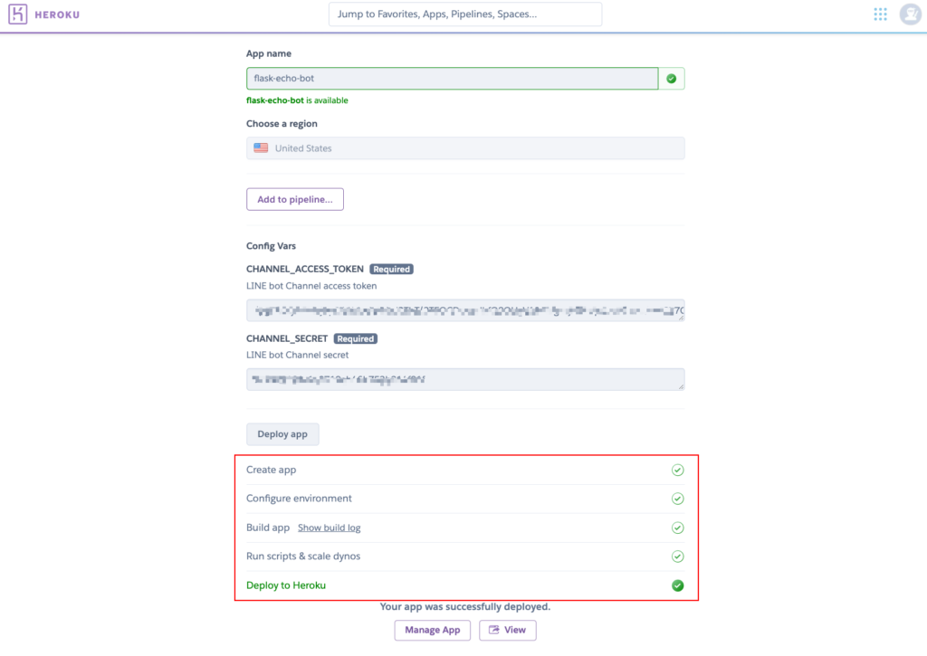 LINE bot deploy to heroku success