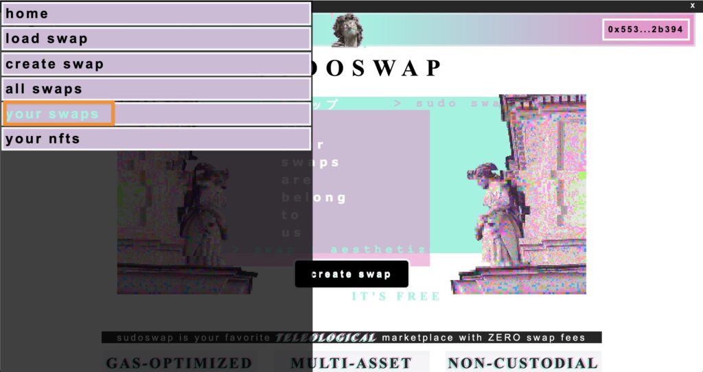 check your swap by sudoswap