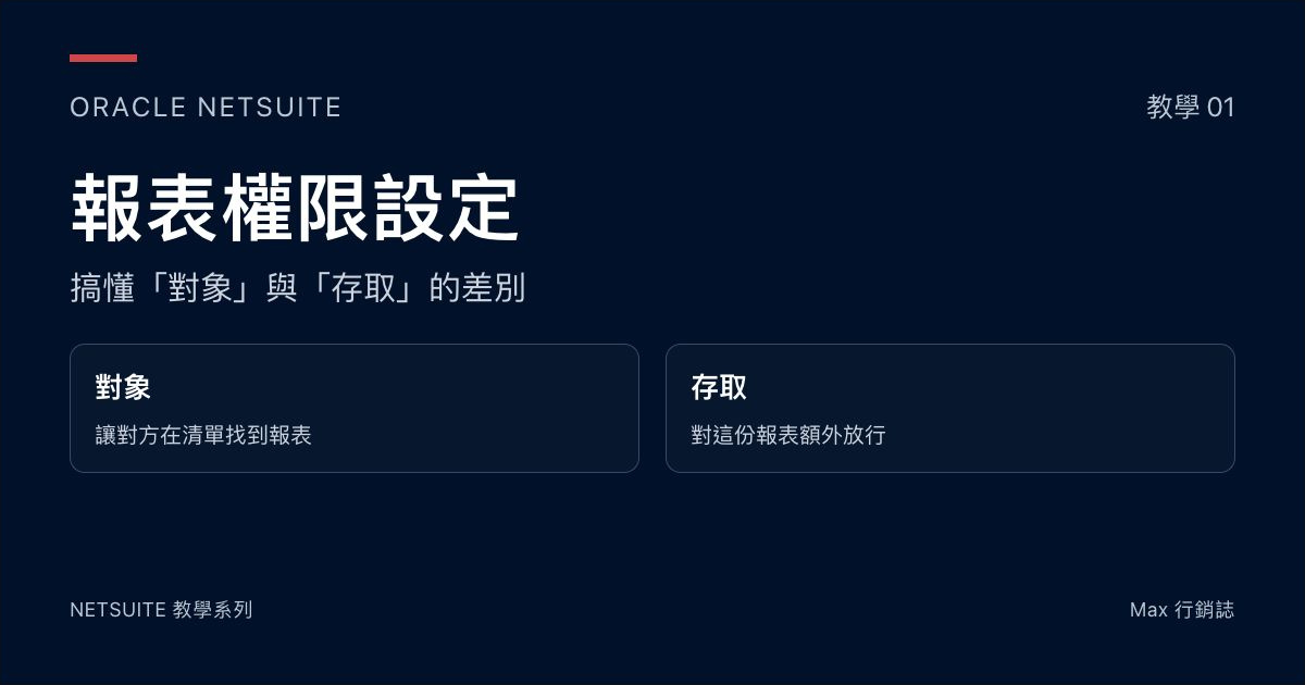 NetSuite 教學 01:報表權限設定,分清楚對象與存取