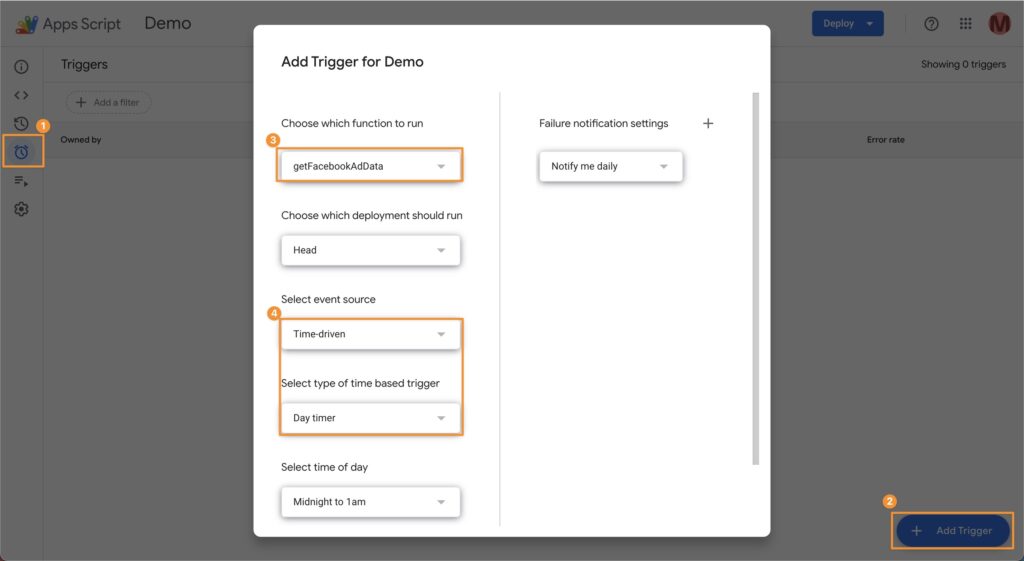 set triggers 2