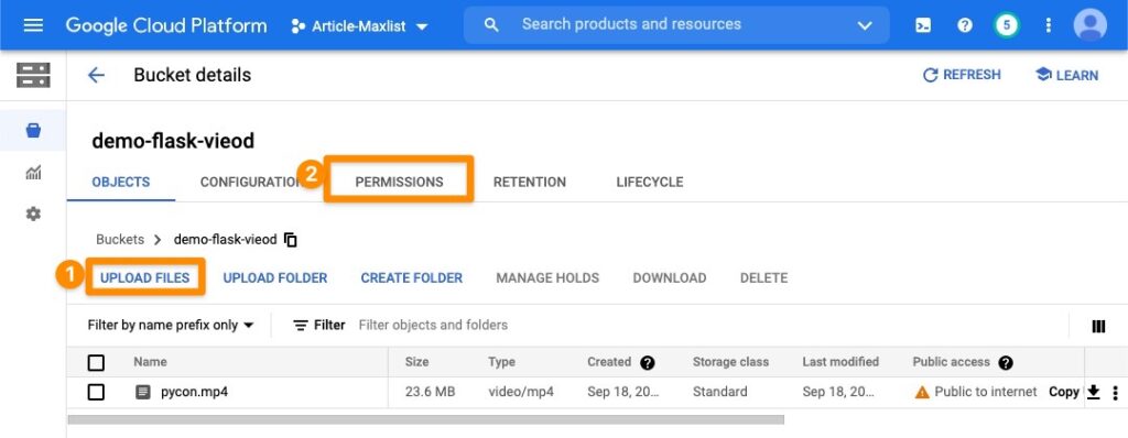 upload your video to storage