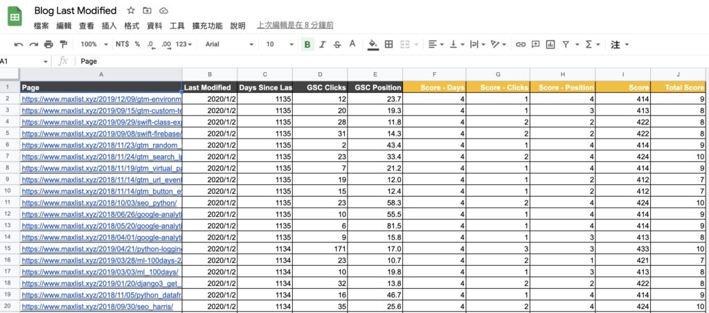 vlookup GSC data